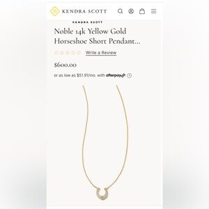 KENDRA SCOTT - Yellow Rose Horseshoe Necklace 14K Yellow Gold Turquoise 💛🩵